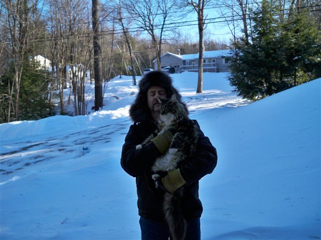 Cheyenne with Jimmy on Christmas Day 2009.