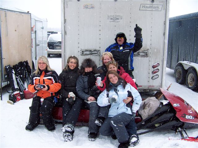 Some of Jimmy's fan club at a race in Quebec.
