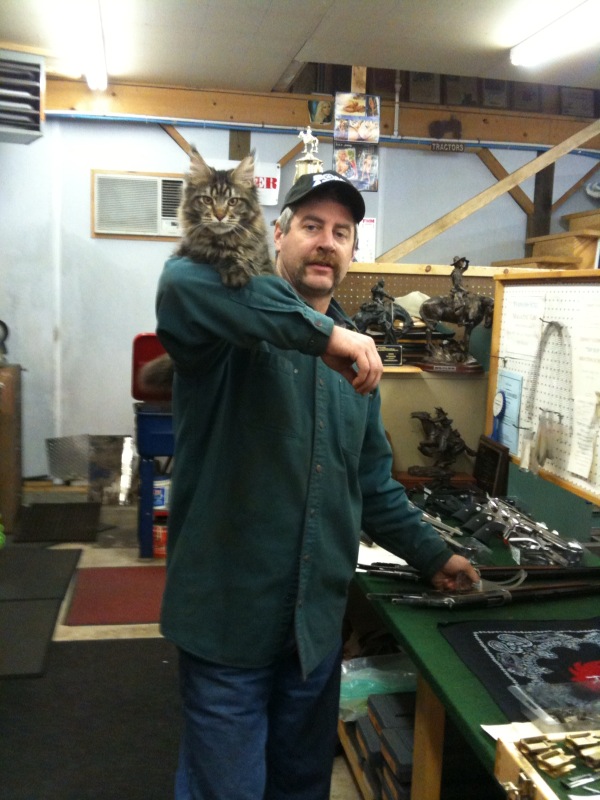 Jimmy with Cody on his shoulder in December 2009.