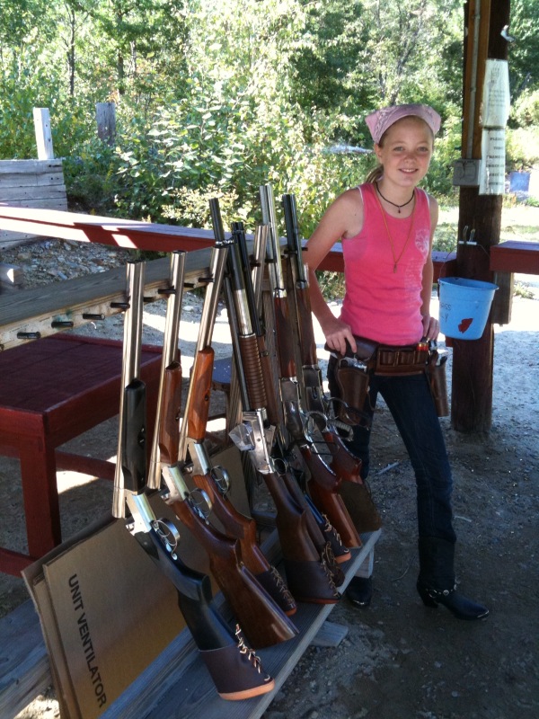 Lil Ruby at the range with Uncle Jimmy testing guns ..